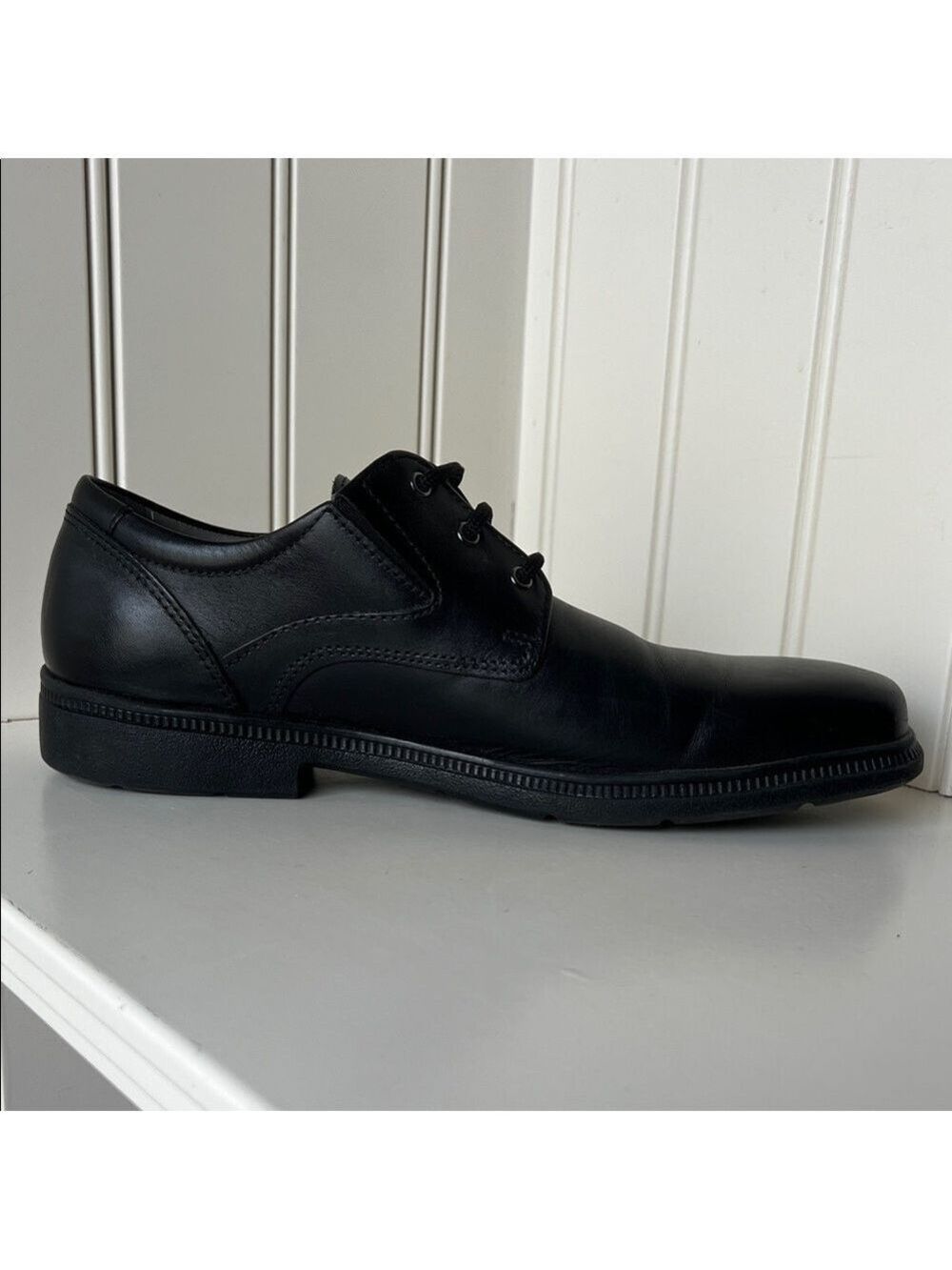 GEOX Black Leather Classic Oxfords Size EU 39/US 6 - Picture 4 of 15